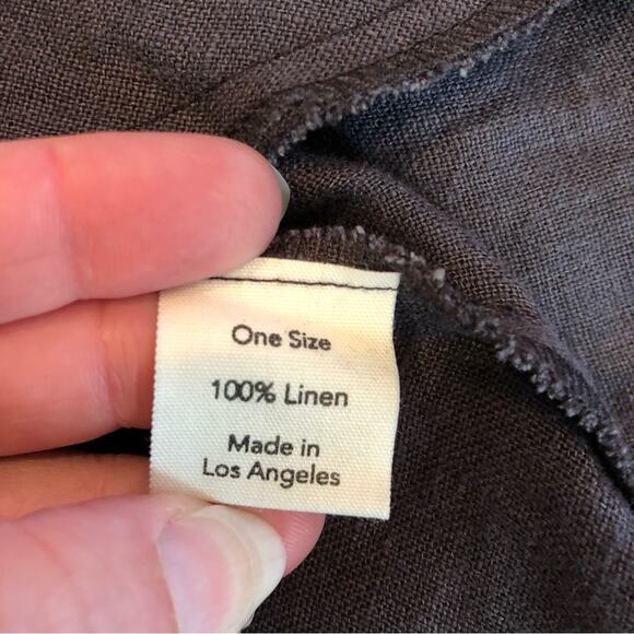 Milkit charcoal gray linen belted wrap nursing robe / cardigan size One Size - Picture 13 of 15